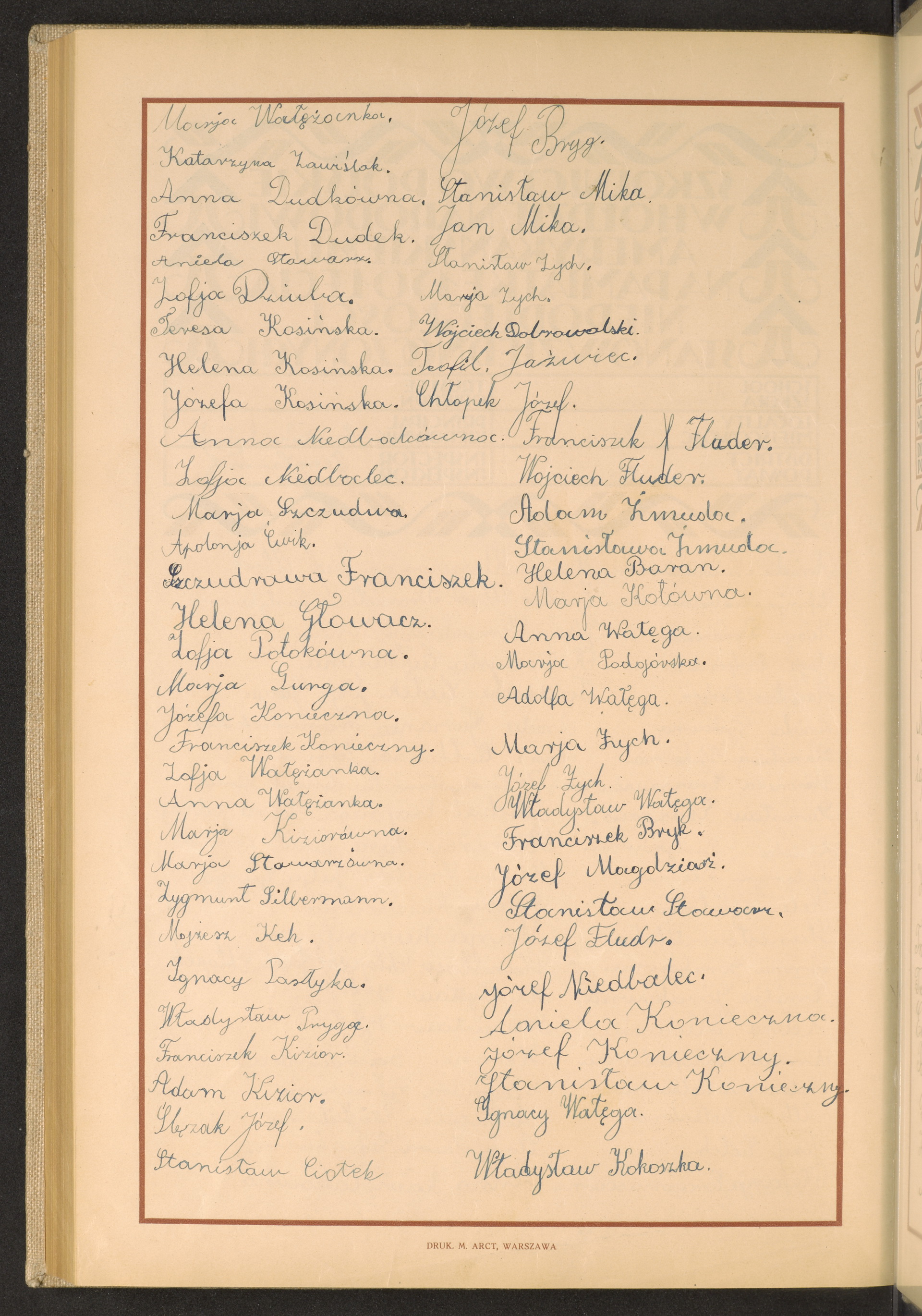 Podpis Maria Wałęga na stronie nr 266 w tomie nr 61